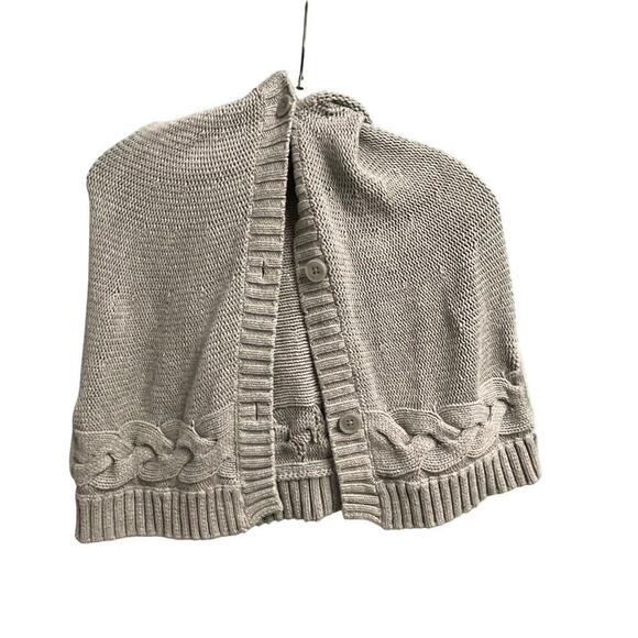 Baby Gap Gray Cable Hooded Poncho Sweater Girls Size 5 - Picture 7 of 7